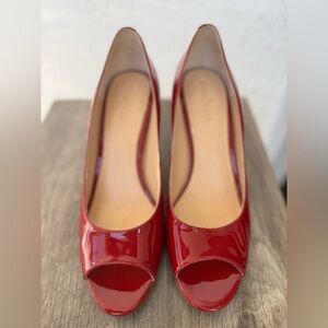 COLE HAANR AIR NIKE Red Peep-Toe Heels